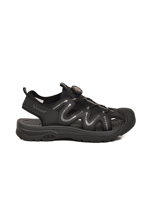 Voyager Erkek Outdoor Trekking Sandalet Nefes Alabilen Yapı Misina Bağcık Siyah E339 M