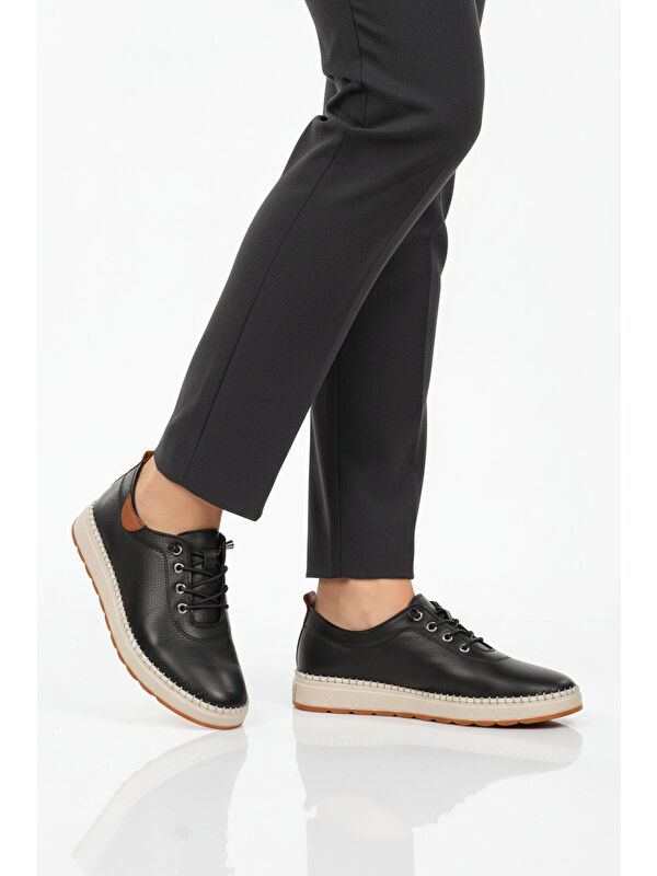 Ayakmod Bej Ayakmod Hakiki Deri Ortopedik Kadın Casual Ayakkabı 3030 Z