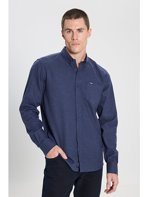 Wrangler Regular Fit Normal Kesim %100 Pamuk Lacivert Gömlek