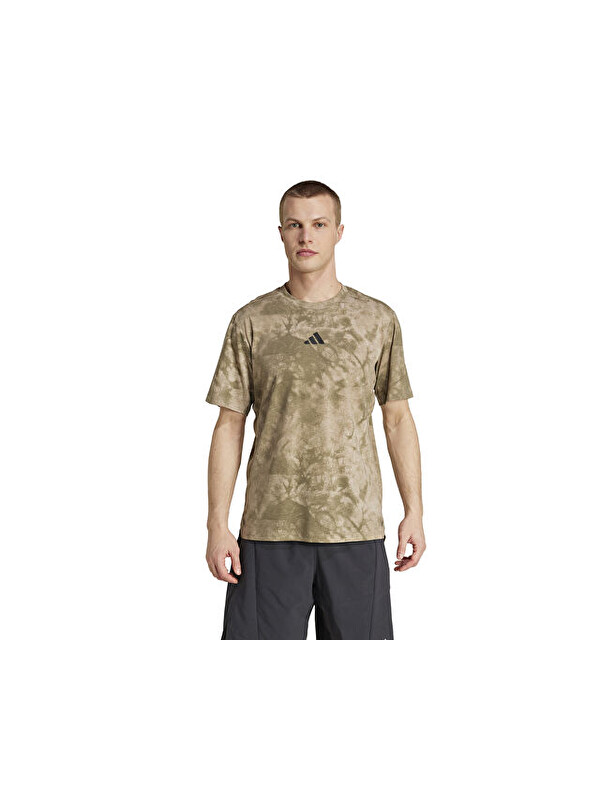 Adidas Power Aop Tee Erkek Antrenman Tişörtü JX6286 Beyaz