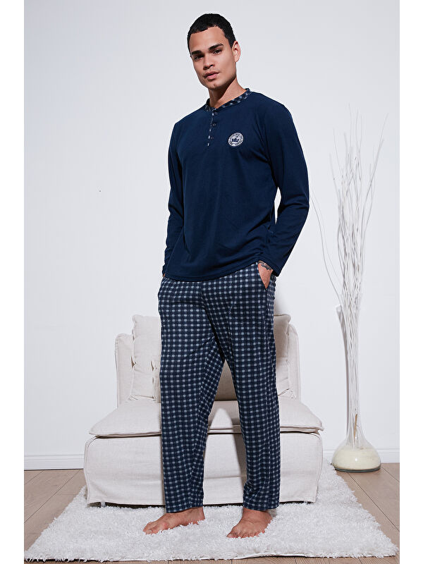 Buratti Ekoseli Yumuşak Dokulu Regular Fit Uzun Kollu Pijama Takımı 609611030