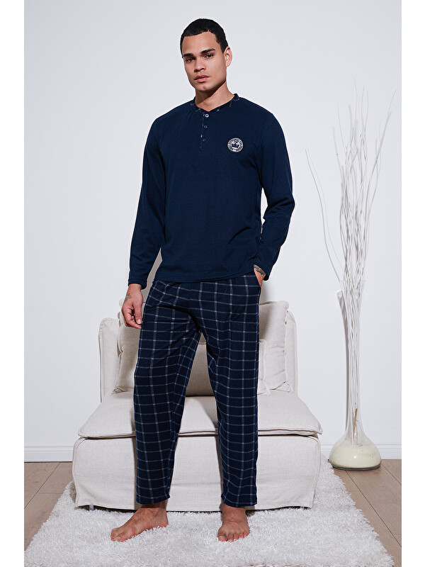 Buratti Ekoseli Yumuşak Dokulu Regular Fit Uzun Kollu Pijama Takımı 609611030