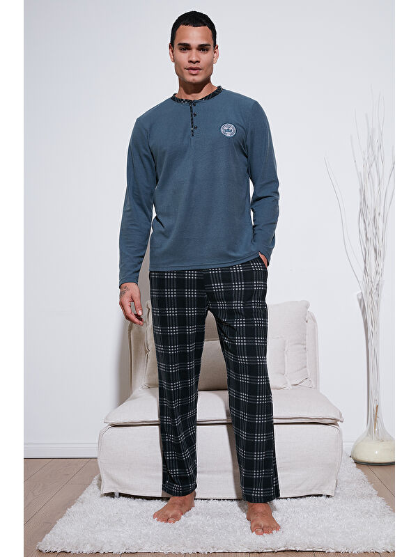 Buratti Ekoseli Yumuşak Dokulu Regular Fit Uzun Kollu Pijama Takımı 609611030