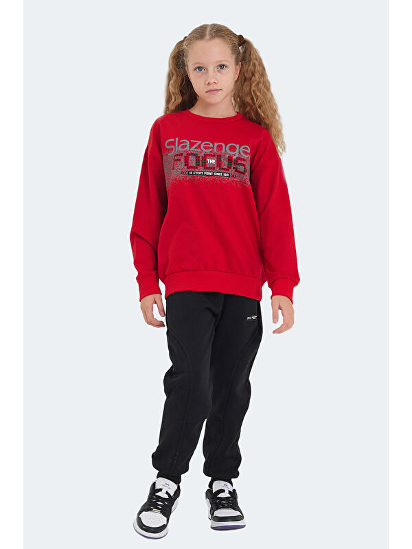 SLAZENGER LAST Unisex Çocuk Kırmızı Sweatshırt