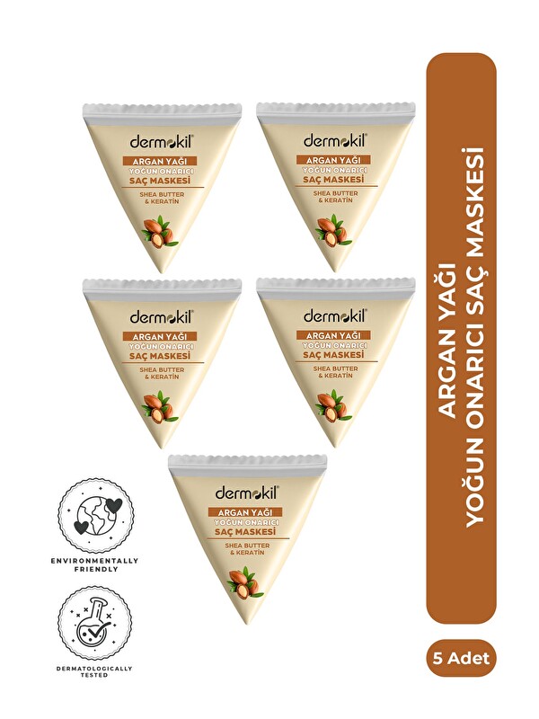 Dermokil Argan Özlü Yoğun Onarıcı Saç Maskesi Seti 25 ml x 5 Adet