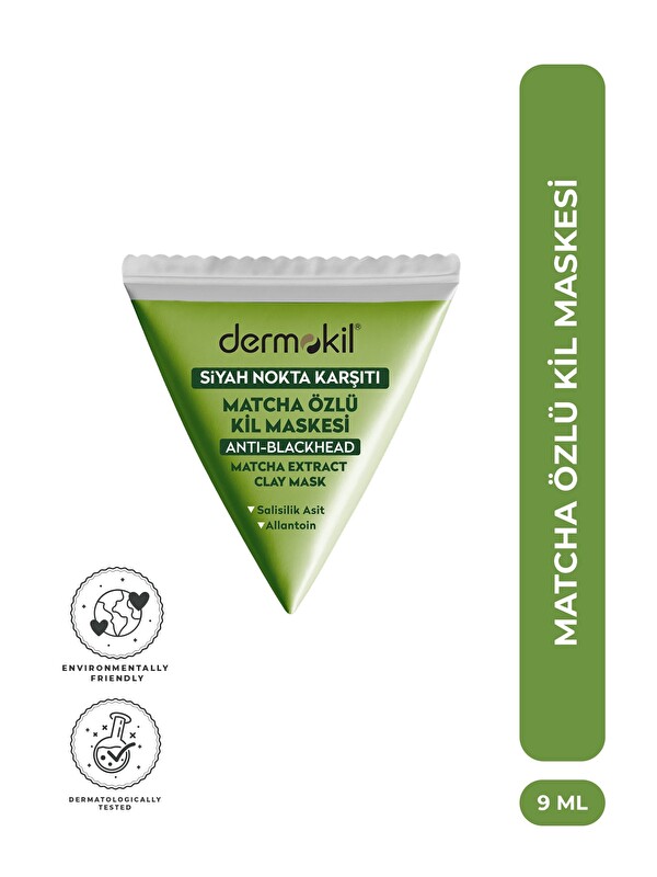 Dermokil Siyah Nokta Karşıtı Matcha Özlü Kil Maskesi 9 ml