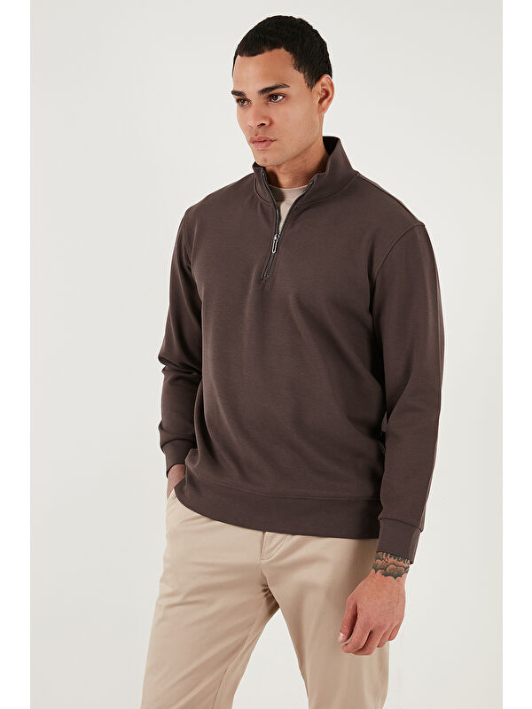 Buratti Pamuklu Regular Fit Yarım Fermuarlı Dik Yaka Sweat 5905470
