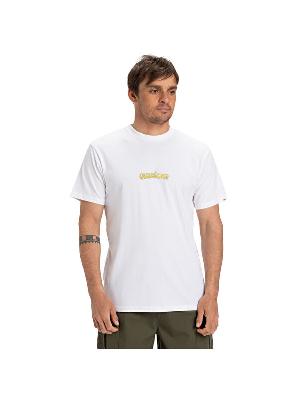Quiksilver Ev Disconnect Effects Erkek Beyaz Tişört