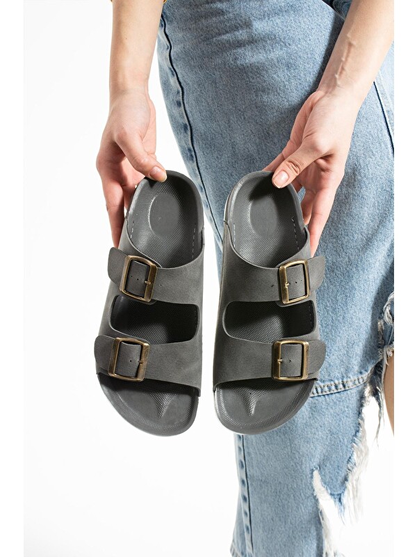 MODAFRATO DAKOTA Unisex Ortopedik Terlik Günlük Kadın ve Erkek Dikişli Terlik Dış Mekan ve Ev Terliği