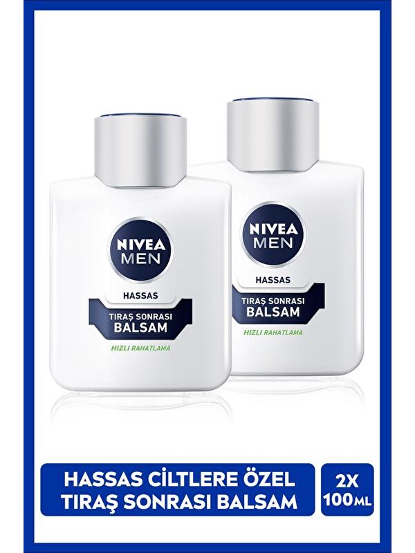 NIVEA MEN Erkek Hassas Cilt Tıraş Sonrası Balsam 100ml, Alkolsüz, Tahriş ve Kızarıklık Karşıtı, X2 Adet