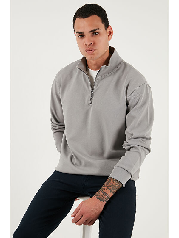 Buratti Pamuklu Regular Fit Yarım Fermuarlı Dik Yaka Sweat 5905470