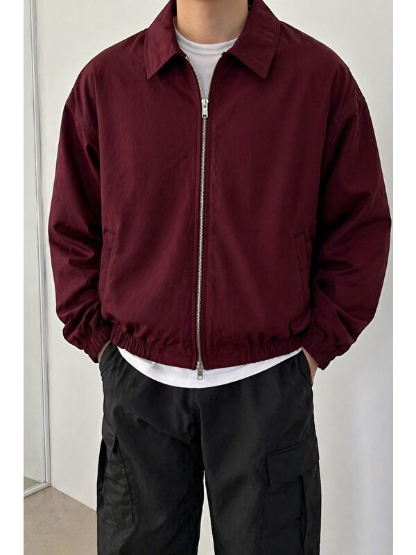 Tarz Cool Erkek Oversize Bomber Ceket Fermuarlı Basic Günlük Mont