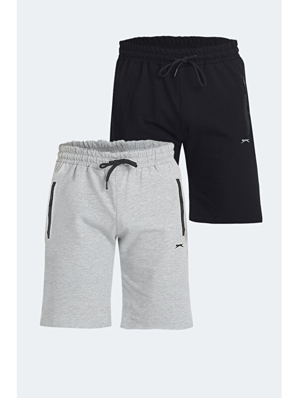 SLAZENGER OVER 2 li Set Erkek Siyah - Gri Şort