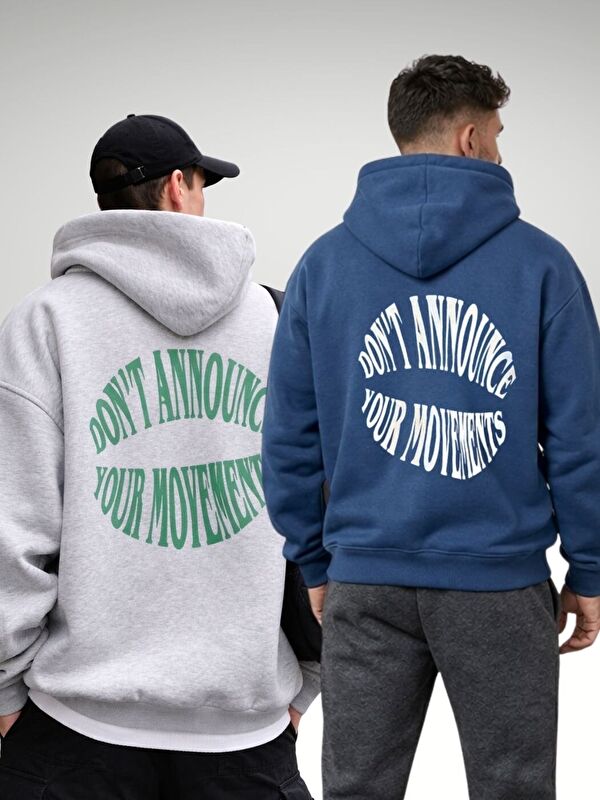 Trendseninle 2Li Grimenaj+İndigo Dont Hoodie Sweatshirt