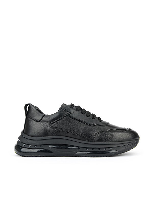 Ziya Ayakkabı Erkek Hakiki Deri Günlük Sneaker 1611065Z006 Siyah