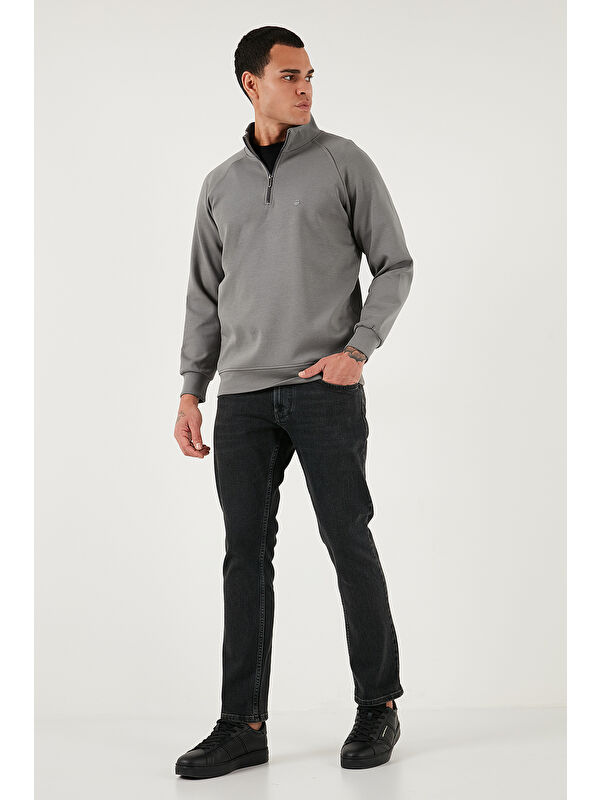 Buratti Pamuklu Relaxed Fit Yarım Fermuarlı Dik Yaka Sweat 5901232