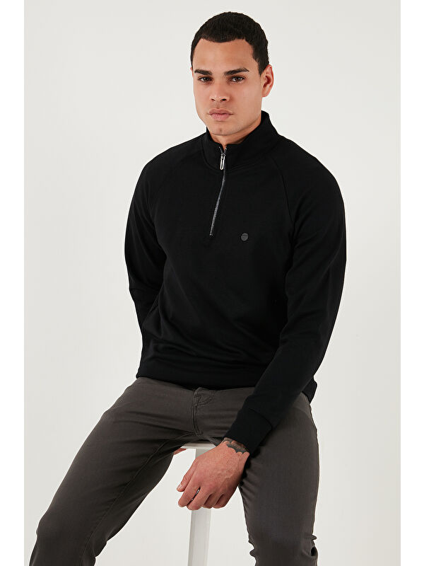Buratti Pamuklu Relaxed Fit Yarım Fermuarlı Dik Yaka Sweat 5901232