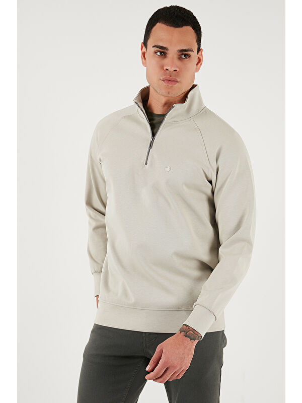Buratti Pamuklu Relaxed Fit Yarım Fermuarlı Dik Yaka Sweat 5901232