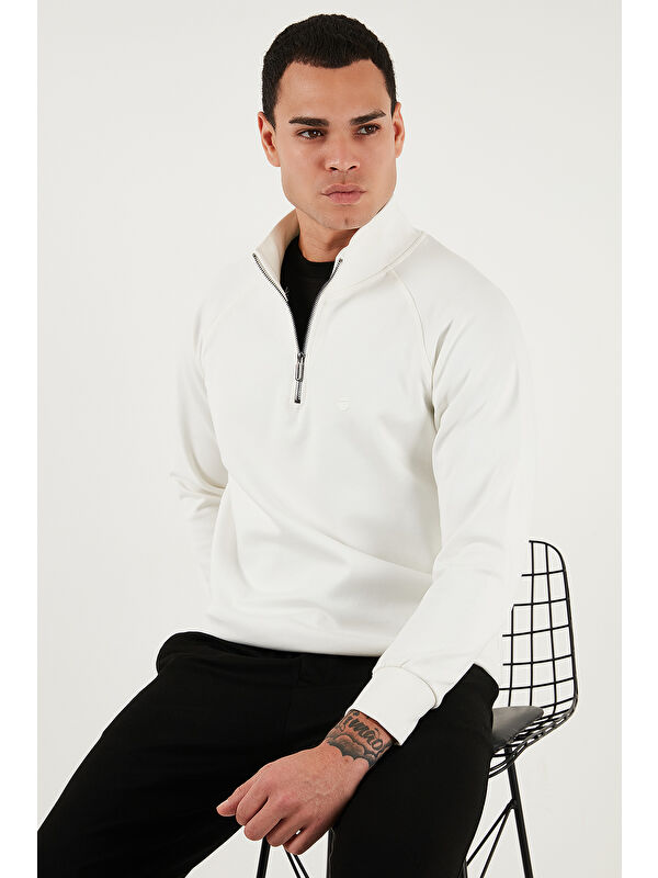 Buratti Pamuklu Relaxed Fit Yarım Fermuarlı Dik Yaka Sweat 5901232