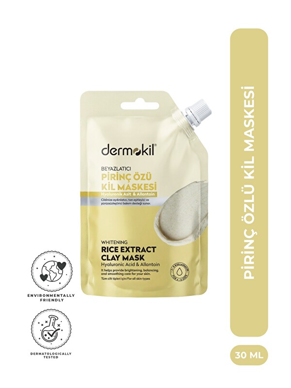 Dermokil Beyazlatıcı Etkili Pirinç Özü Kil Maske 30 ml