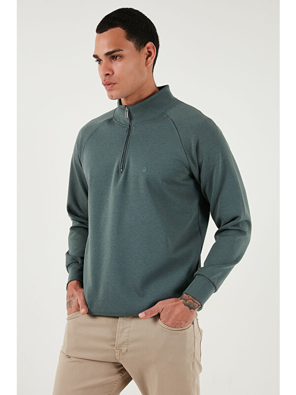 Buratti Pamuklu Relaxed Fit Yarım Fermuarlı Dik Yaka Sweat 5901232
