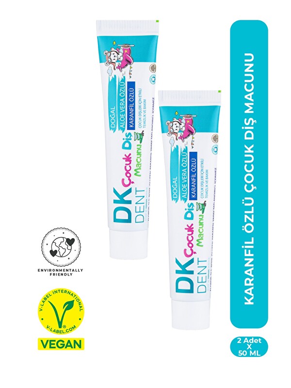 DKDENT Karanfil Özlü Çocuk Diş Macunu 50 ml x 2 Adet