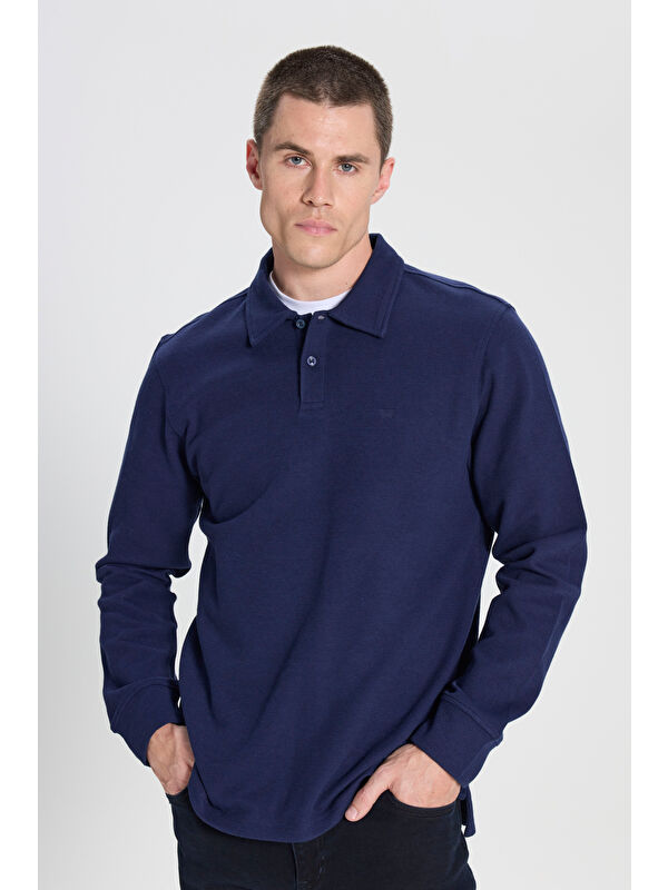 Wrangler Regular Fit Normal Kesim Lacivert Polo Yaka Tişört