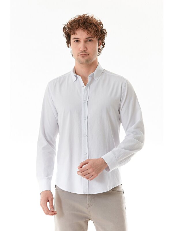 Fullamoda Basic Çıtçıtlı Gabardin %100 Pamuk Gömlek