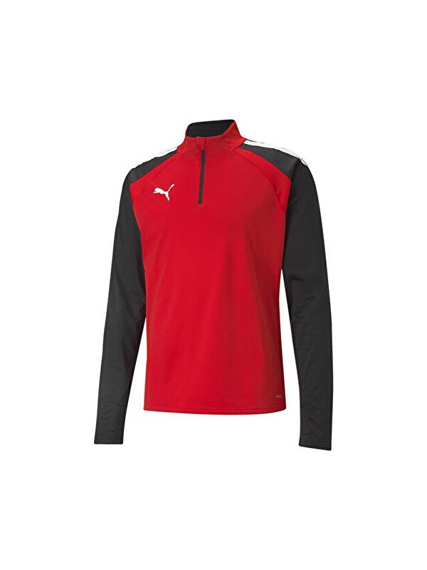 Puma Teamliga 1 4 Zip Top Erkek Futbol Antrenman Uzun Kollu Tişört 65723601 Kırmızı