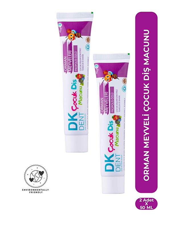 DKDENT Orman Meyveli Florürsüz Çocuk Diş Macunu 50 ml x 2 Adet