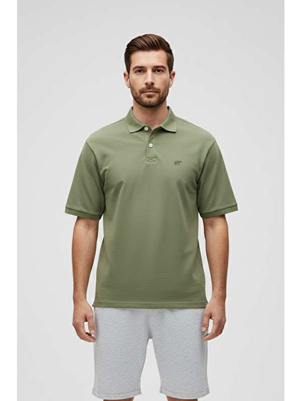 Bad Bear City Walker Soluk Yeşil Polo Yaka Erkek Tişört