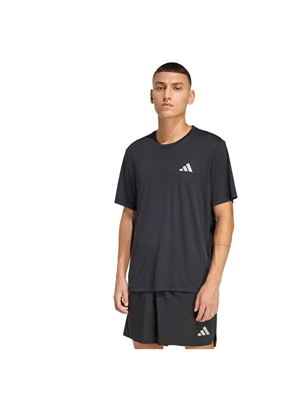 Adidas Run Essentials Erkek Siyah Yuvarlak Yaka Tişört