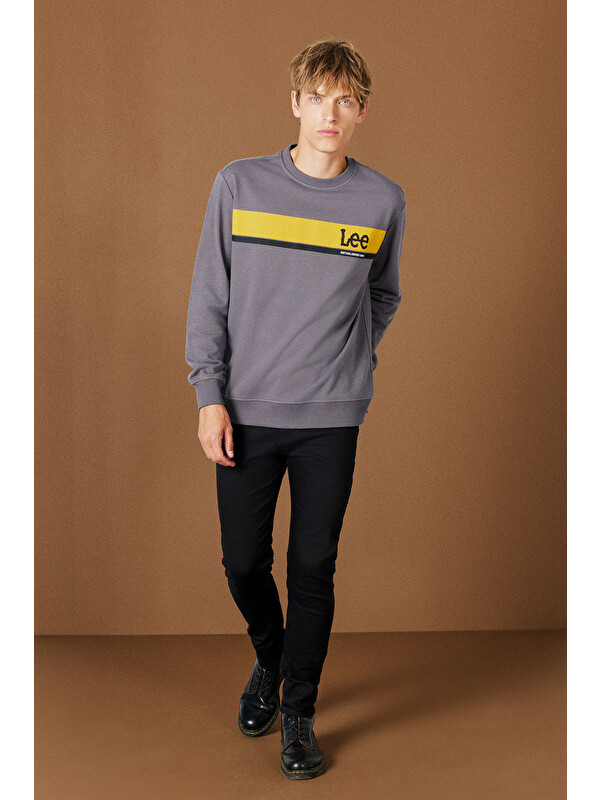Lee Regular Fit Normal Kesim Bisiklet Yaka Antrasit Sweatshirt