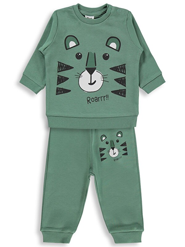 Civil Baby Erkek Bebek Kaplan Baskılı 6-18 Ay Takım - Haki
