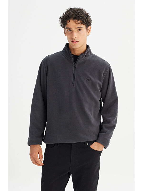 Lee Regular Fit Fermuarlı Dik Yaka Polar