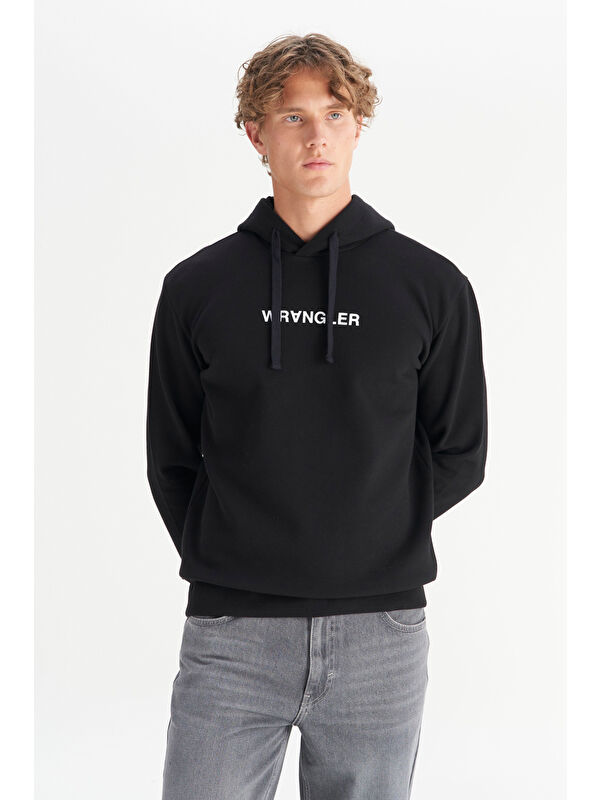Wrangler Regular Fit Kapüşonlu Siyah Hoodie