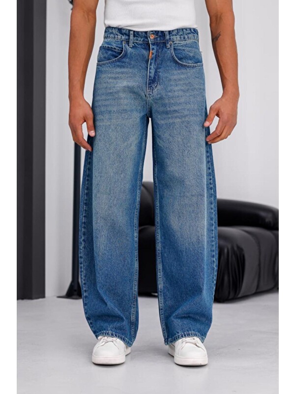 Oksit Puertas Erkek Yüksek Bel Balon Baggy Fit Bol Kesim Jean Pantolon