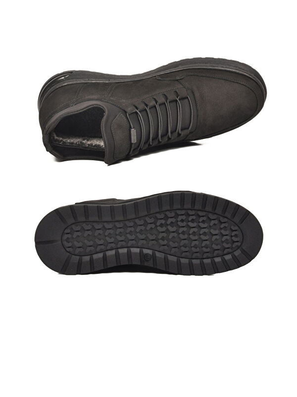 Ayakmod Siyah Ayakmod Nubuk Hakiki Deri İçi Kürklü Kaymaz Erkek Bot 727 M