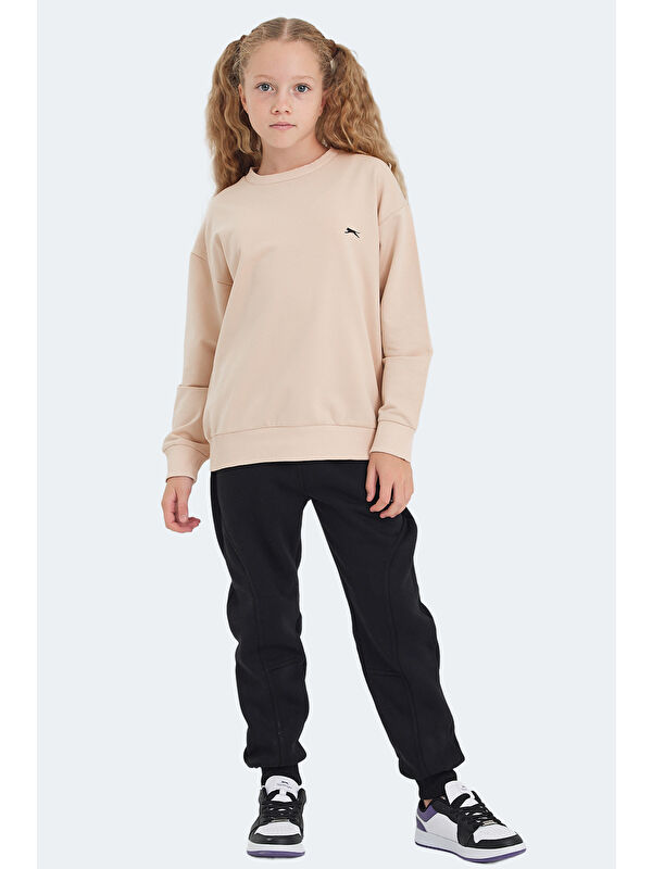 SLAZENGER LUPPA IN Unisex Çocuk Camel Sweatshırt