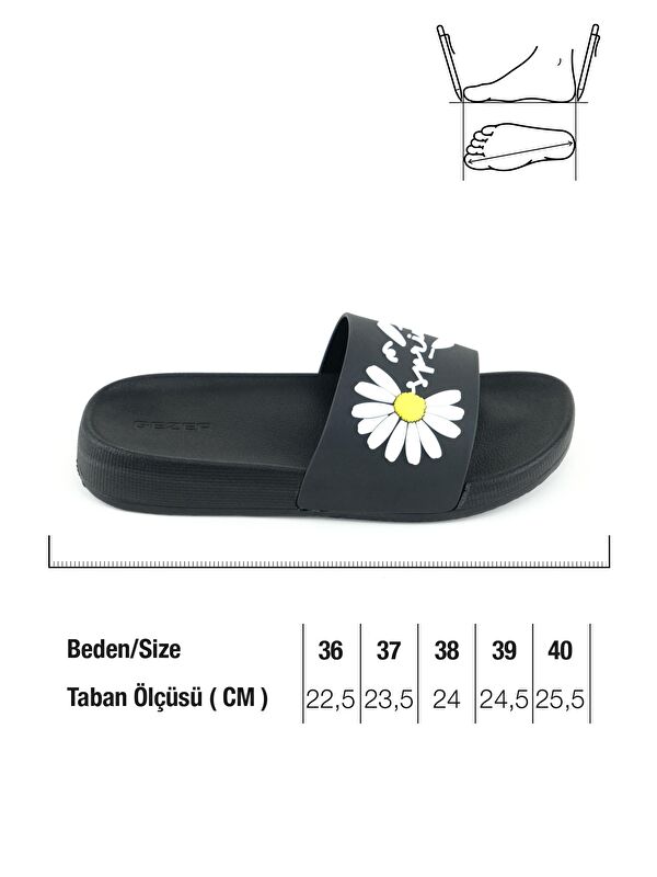 Kadın Yazlık Papatya Tasarım PU Rahat Taban Ev Banyo Havuz Plaj Terlik - Görsel 3