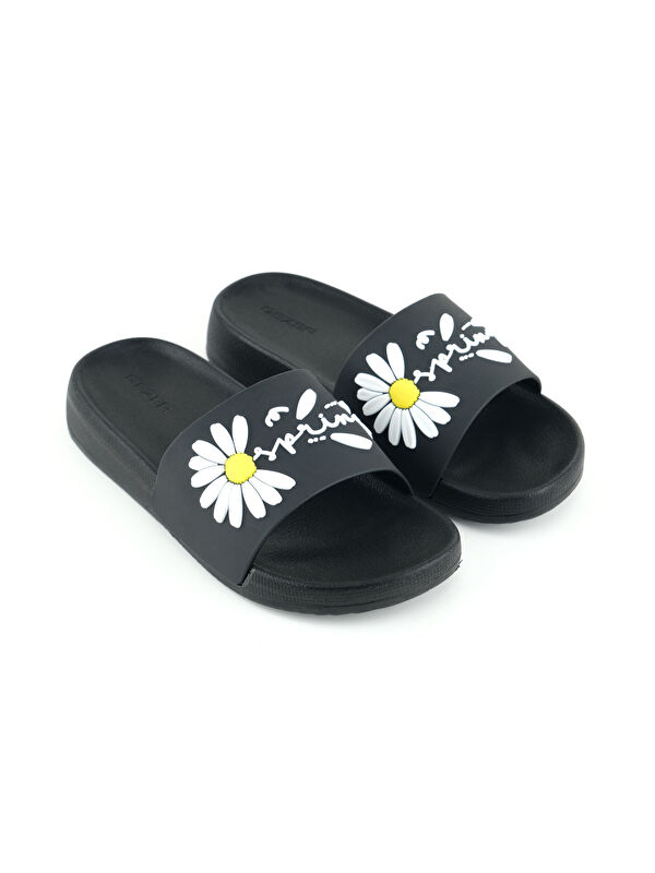 Kadın Yazlık Papatya Tasarım PU Rahat Taban Ev Banyo Havuz Plaj Terlik - Görsel 4