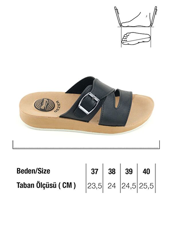 Kadın Yazlık Alt Taban PU Suni Deri Tek Toka Ayarlanabilir Rahat Masaj Taban Günlük Terlik - Görsel 3