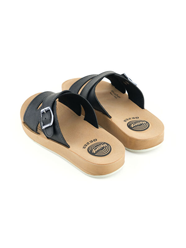 Kadın Yazlık Alt Taban PU Suni Deri Tek Toka Ayarlanabilir Rahat Masaj Taban Günlük Terlik - Görsel 5