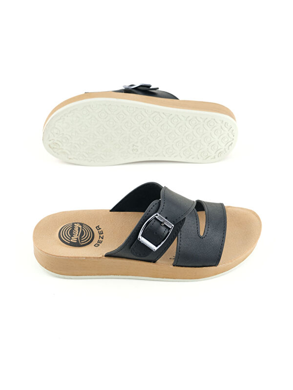 Kadın Yazlık Alt Taban PU Suni Deri Tek Toka Ayarlanabilir Rahat Masaj Taban Günlük Terlik - Görsel 6