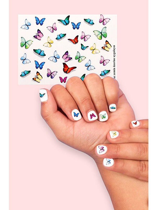 Le Mabelle Çok Renkli Kelebek Kız Çocuk Tırnak Sticker