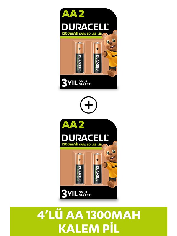 Duracell Şarj Edilebilir Aa 1300mah Piller  4 lü Paket
