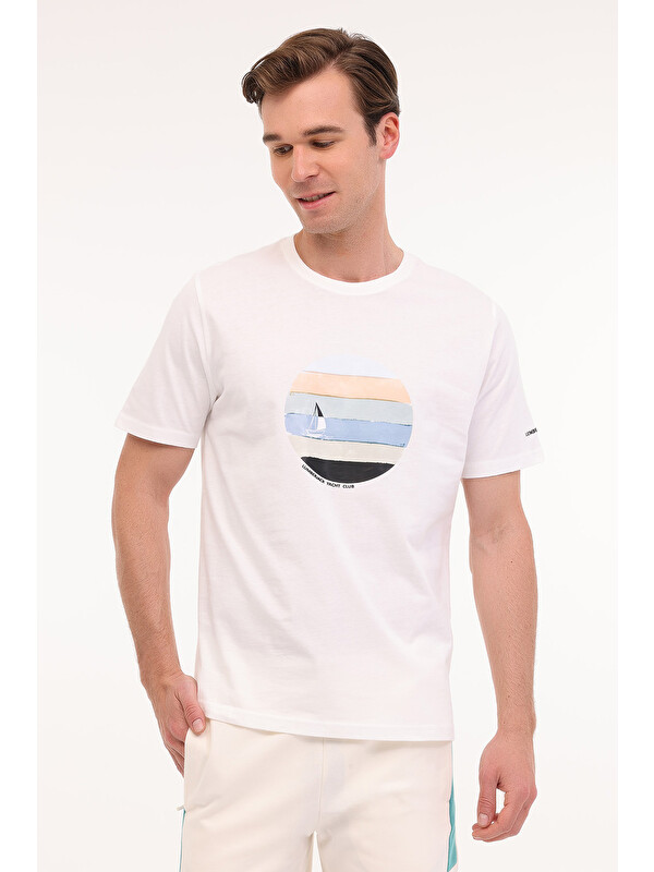 Lumberjack ML STEW 11DS1025 Ekru Erkek Kısa Kol T-Shirt