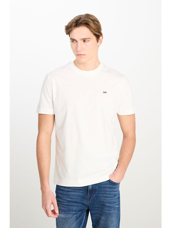 Lee Regular Fit Normal Kesim Bisiklet Yaka Pamuklu Beyaz Tişört