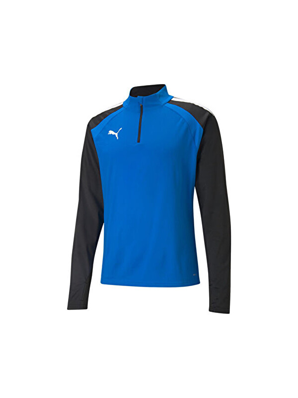 Puma Teamliga 1 4 Zip Top Erkek Futbol Antrenman Uzun Kollu Tişört 65723602 Mavi