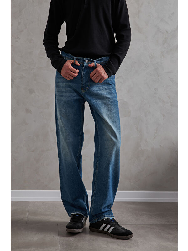 HYMAN Erkek Baggy Jean Pantolon